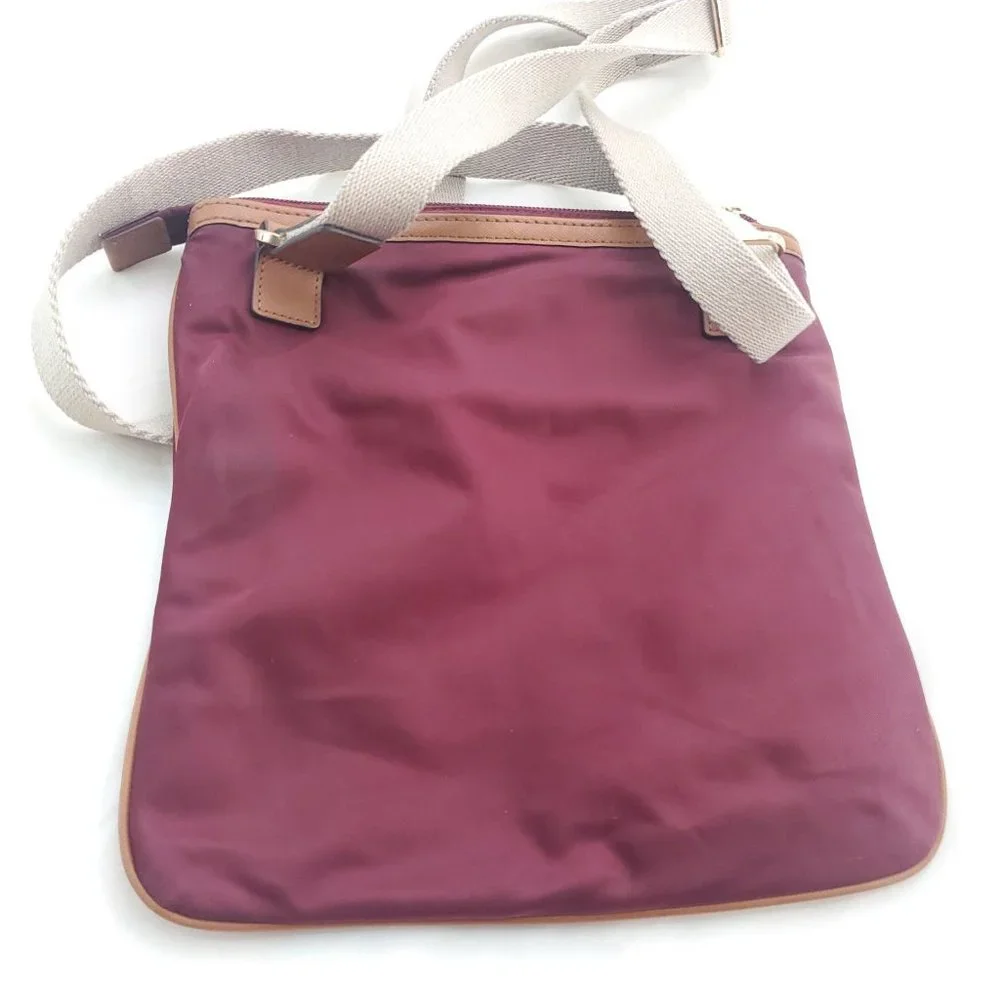 Michael Kors Women Kempton Burgundy Inner Pockets Adjustable Strap Crossbody Bag